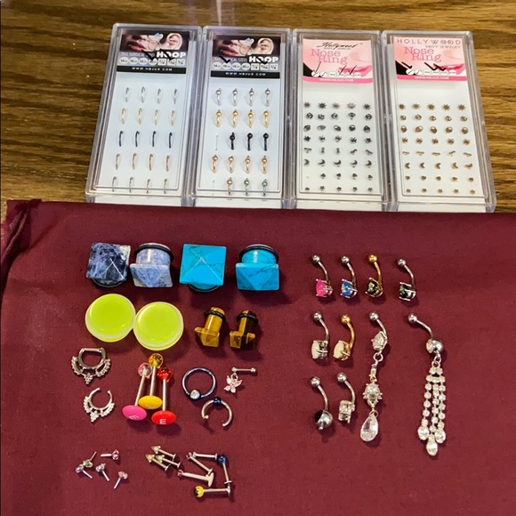 Jewelry - 156 Piece Body jewelry, nose & belly rings, studs